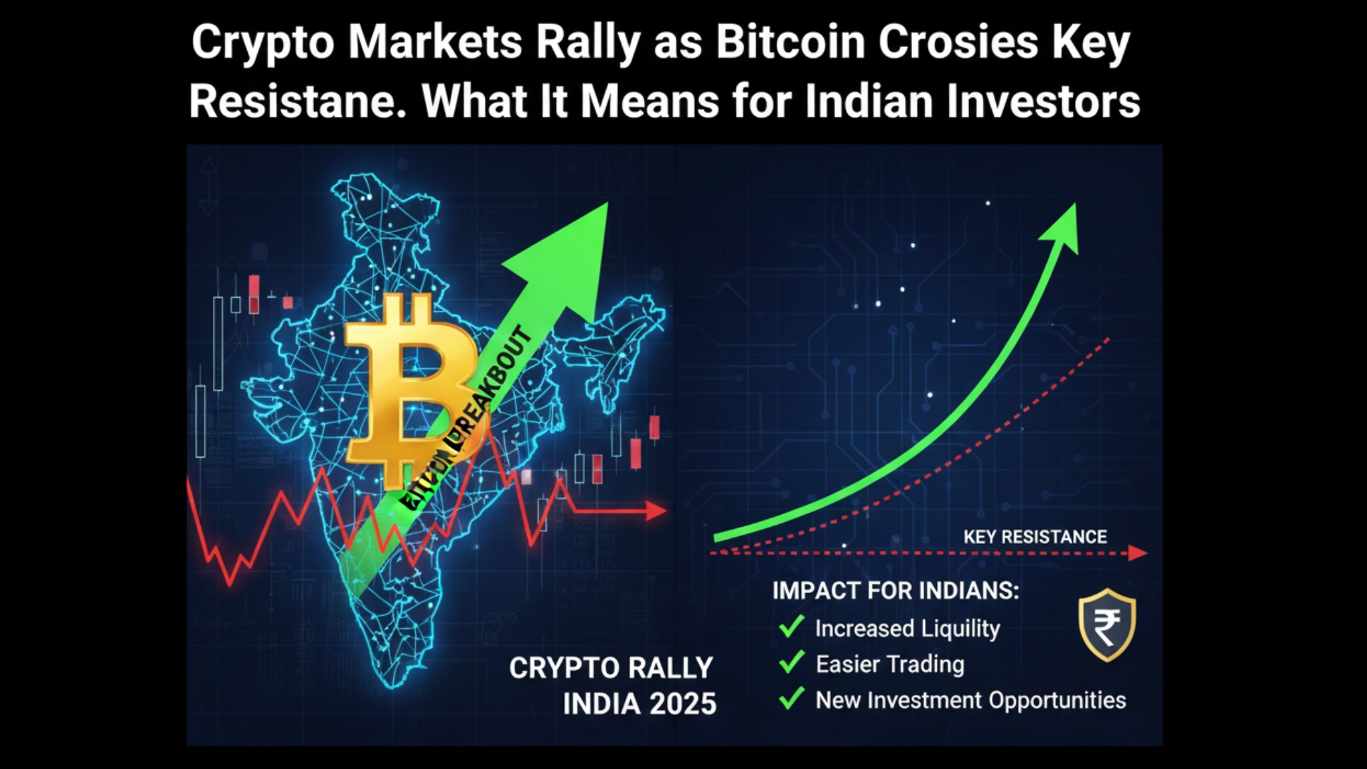 Crypto Markets Rally as Bitcoin Crosses Key Resistance. What It Means for Indian Investors